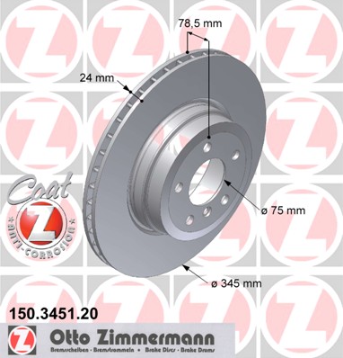 bremžu disks 150.3451.20    BMW Coat Z