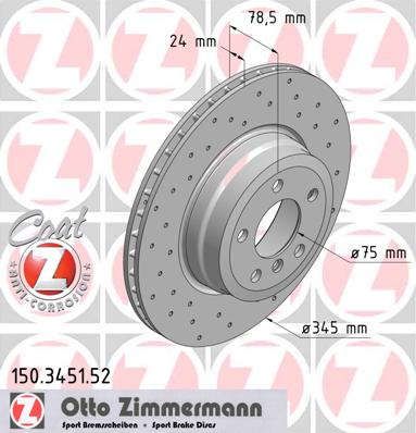 bremžu disks 150.3451.52    BMW SPORT Coat Z