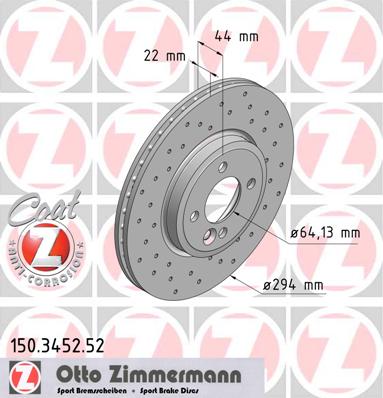 bremžu disks 150.3452.52    BMW SPORT Coat Z