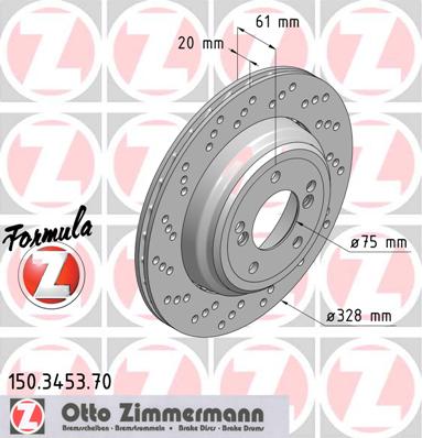 bremžu disks 150.3453.70    BMW FORMULA Z left