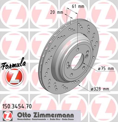 bremžu disks 150.3454.70    BMW FORMULA Z right