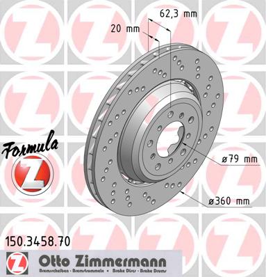 bremžu disks 150.3458.70    BMW FORMULA Z right