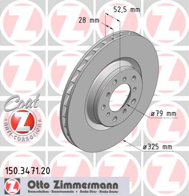 bremžu disks 150.3471.20    BMW Coated RIGHT