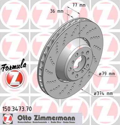 bremžu disks 150.3473.70    BMW FORMULA Z LEFT SIDE