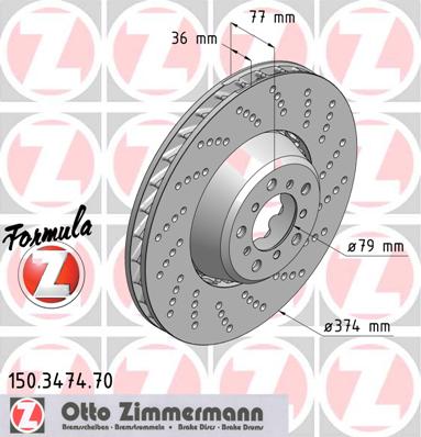 bremžu disks 150.3474.70    BMW FORMULA Z right