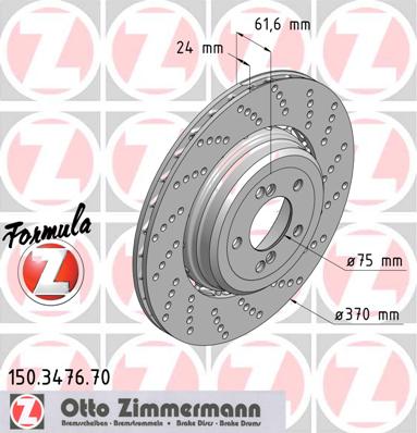 bremžu disks 150.3476.70    BMW FORMULA Z right