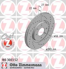 bremžu disks 180.3003.52    CITROEN SPORT Coat Z