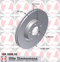 bremžu disks 180.3008.00    CITROEN/PEUGEOT/FIAT