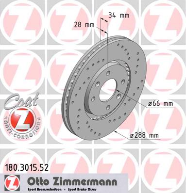 bremžu disks 180.3015.52    CITROEN SPORT Coat Z