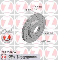 bremžu disks 200.2504.52    NISSAN SPORT Coat Z