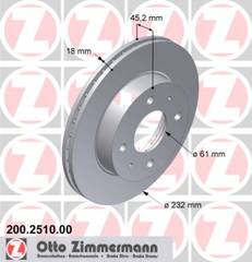 bremžu disks 200.2510.00    NISSAN