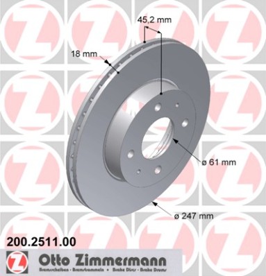 bremžu disks 200.2511.00    NISSAN