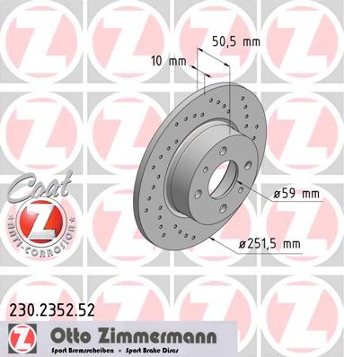 bremžu disks 230.2352.52    FIAT SPORT Coat Z