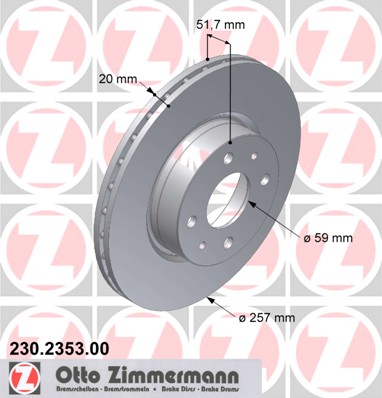 bremžu disks 230.2353.00    FIAT
