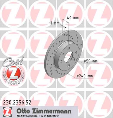 bremžu disks 230.2356.52    FIAT SPORT Coat Z