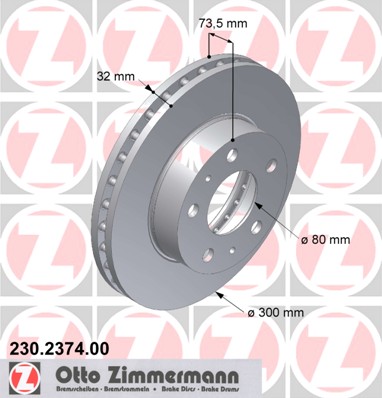 bremžu disks 230.2374.00    FIAT/PEUGEOT/CITROEN