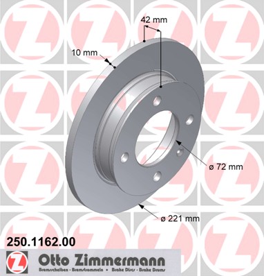 bremžu disks 250.1162.00    FORD