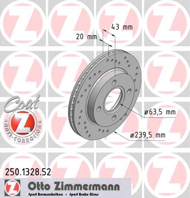 bremžu disks 250.1328.52    FORD SPORT Coat Z