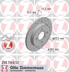 bremžu disks 250.1340.52    FORD SPORT Coat Z