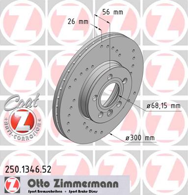 bremžu disks 250.1346.52    FORD/VAG/SEAT SPORT Coat Z