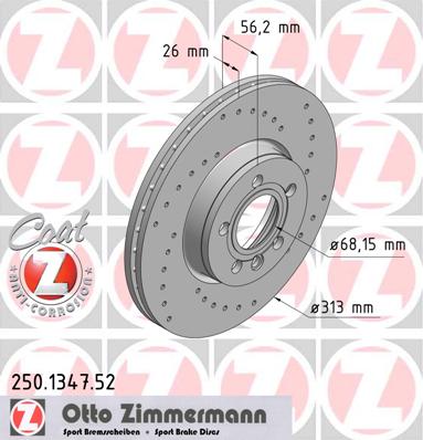 bremžu disks 250.1347.52    FORD/VW/SEAT SPORT Coat Z