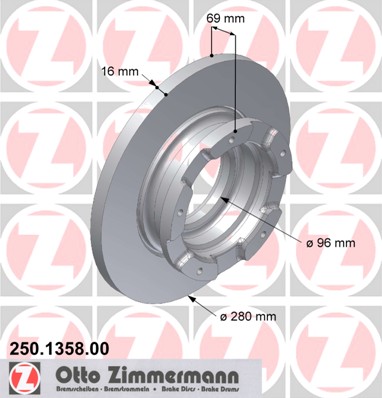 bremžu disks 250.1358.00    FORD incl. sensor-ring