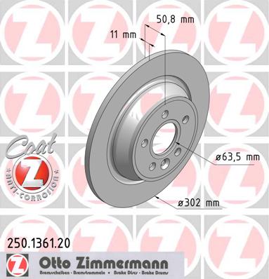 bremžu disks 250.1361.20    FORD Coat Z