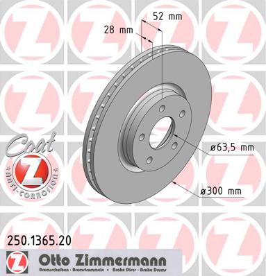 bremžu disks 250.1365.20    FORD Coat Z