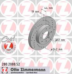 bremžu disks 280.2088.52    HONDA SPORT Coat Z