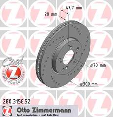 bremžu disks 280.3158.52    HONDA SPORT Coat Z