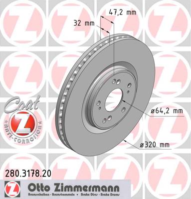 bremžu disks 280.3178.20    HONDA Coat Z