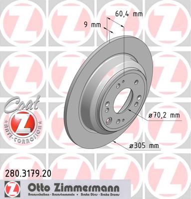 bremžu disks 280.3179.20    HINDA Coat Z