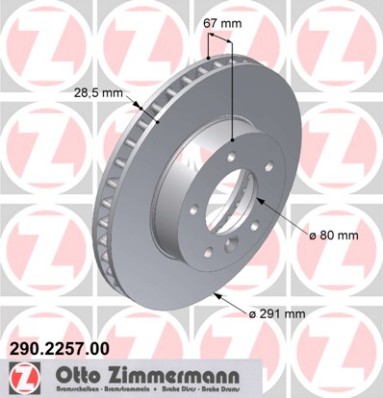 bremžu disks 290.2257.00    JAGUAR