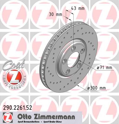 bremžu disks 290.2261.52    JAGUAR SPORT Coat Z