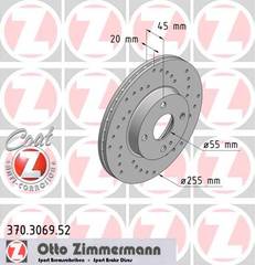 bremžu disks 370.3069.52    MAZDA SPORT Coat Z