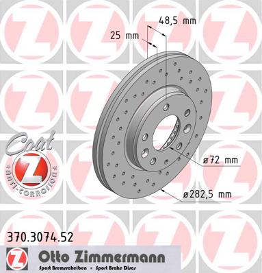 bremžu disks 370.3074.52    MAZDA SPORT Coat Z