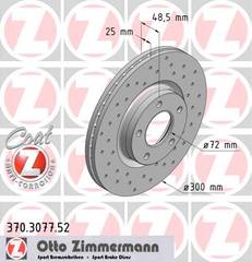 bremžu disks 370.3077.52    MAZDA SPORT Coat Z