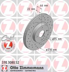 bremžu disks 370.3080.52    MAZDA SPORT Coat Z