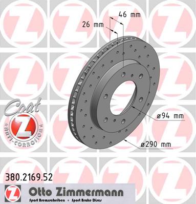 bremžu disks 380.2169.52    MITSUBISHI SPORT Coat Z