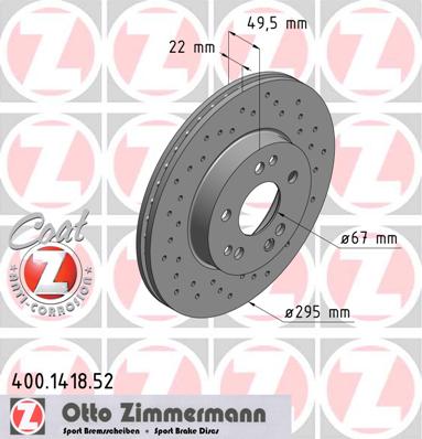 bremžu disks 400.1418.52    MERCEDES SPORT Coat Z