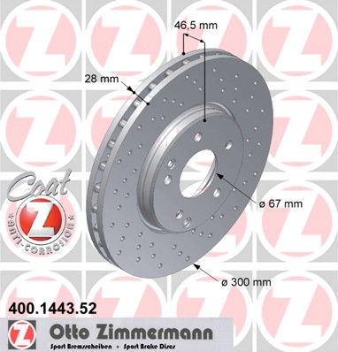 bremžu disks 400.1443.52    MERCEDES SPORT Coat Z