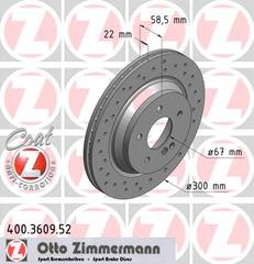 bremžu disks 400.3609.52    MERCEDES SPORT Coat Z