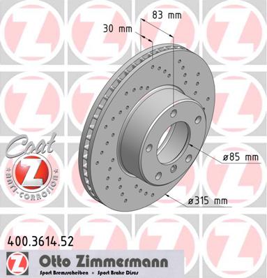 bremžu disks 400.3614.52    MERCEDES SPORT