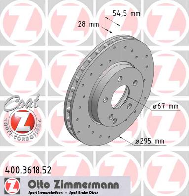 bremžu disks 400.3618.52    MERCEDES SPORT Coat Z