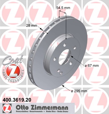 bremžu disks 400.3619.20    MERCEDES Coat Z