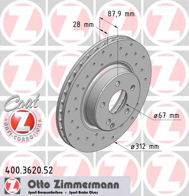 bremžu disks 400.3620.52    MERCEDES SPORT Coat Z