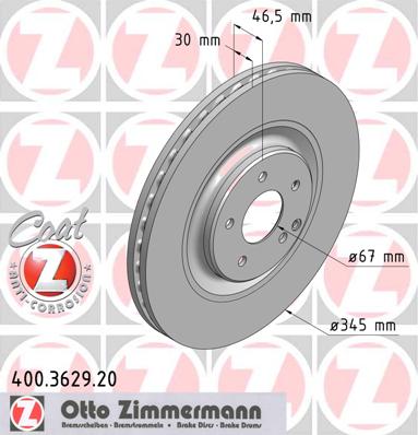 bremžu disks 400.3629.20    MERCEDES Coat Z