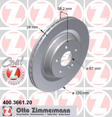 bremžu disks 400.3661.20    MERCEDES Coat Z