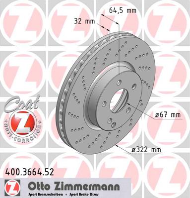 bremžu disks 400.3664.52    MERCEDES SPORT Coat Z