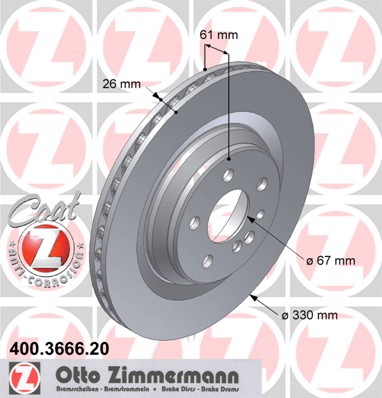 bremžu disks 400.3666.20    MERCEDES Coat Z